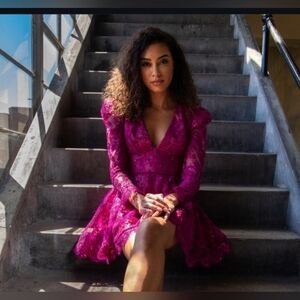 Helsi Lily Embroidered Sequin Lace Mini Dress‎ S